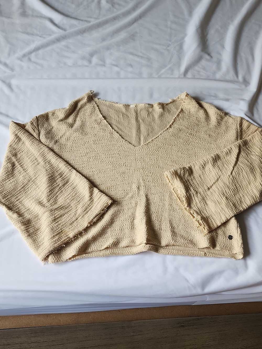 Roxy Raw Hem Cropped Beachy Coverup Top